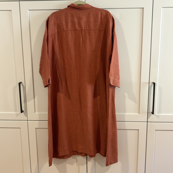 J Jill Pure Jill Linen Mid length Shirt Dress. Rust Color. Size Woman’s Large. - Picture 3 of 3